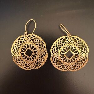 Delicate Gold Filigree Drop Earrings - Women's Jewelry
